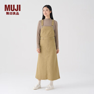 無(wú)印良品 MUJI 女式 棉斜紋背帶裙裙子文藝范工裝純棉全棉BE06CC3A 米色 S(155/62A)