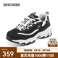 斯凱奇（Skechers）女鞋奶茶熊時尚復古潮流增高厚底休閑老爹鞋百搭休閑運動鞋149906 黑色/白色/BKW 37
