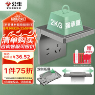 公牛（BULL）開關(guān)插座 五孔插座 攝像頭路由器支架收納置物架插座GTA03星空灰