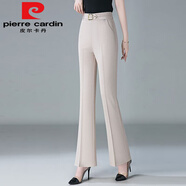 皮爾卡丹（pierre cardin）輕奢微喇褲高腰顯瘦垂感薄款時尚休閑褲2025夏季新款 杏色【長褲】【精口女裝】 XL 120-130斤