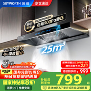 創(chuàng)維（Skyworth）【家電國(guó)家補(bǔ)貼20%】抽油煙機(jī)家用歐式頂吸式變頻超大靜壓25立方大吸力油煙機(jī)T型排煙機(jī)自清洗Y019