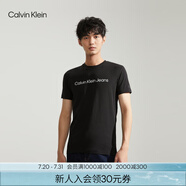 Calvin Klein Jeans夏季男女情侶中性年輕ck多色印花透氣修身短袖T恤J320931 BEH-太空黑 S （推薦120-130斤）