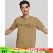 superdry極度干燥男士T恤短袖套頭LOGO潮流經(jīng)典款 KHAKI L