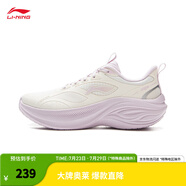 李寧（LI-NING）凌波v2丨休閑慢跑鞋女鞋2025新款舒適透氣簡約低幫運動鞋ARSV104 云霧白-1 37
