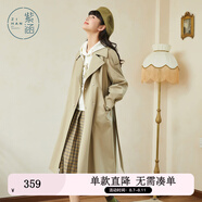 紫涵（ZIHAN）雙排扣中長(zhǎng)款風(fēng)衣女H型簡(jiǎn)約通勤氣質(zhì)大衣金屬扣 卡其綠-5 M