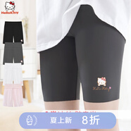 Hello Kitty女童打底褲兒童夏季薄款安全褲女透氣短褲冰絲鯊魚(yú)芭比褲大童褲子 黑色 55568  3分 150