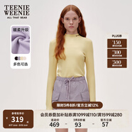 Teenie Weenie小熊女裝簡(jiǎn)約簡(jiǎn)約冬裝吸濕發(fā)熱抓絨半高領(lǐng)打底衫T恤 淺黃色 M (165)
