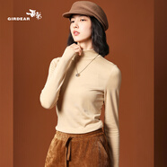 哥弟（GIRDEAR）磨毛發(fā)熱打底衫 彈力顯瘦保暖半高領(lǐng)長(cháng)袖冬季1300536 燕麥色 2XL （6碼）