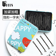 優(yōu)家UPLUS波浪發(fā)夾一字夾205根【隱形】碎發(fā)夾盤發(fā)夾小黑夾發(fā)卡邊夾