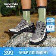 斯凱奇（Skechers）邁山丨男女戶外徒步登山鞋輕量耐磨 女款-黑色/灰色/BKGY 36.5