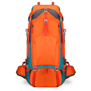 OTHER/其他熱門新款戶外登山包75L大容量遠(yuǎn)途徒步背包擋潑運(yùn)動(dòng)雙肩包印LOGO 橘色 均碼