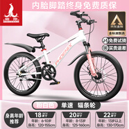 鳳凰山地自行車男女變速山地車碟剎青少年兒童自行車學生單車 星際 粉白【單速+輻條輪】 20寸【適合125-160cm】