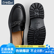 金利來皮鞋男頭層牛皮增高底商務(wù)休閑男鞋馬銜扣一腳蹬樂福鞋 黑色-99 40