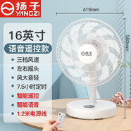 揚子臺式電風(fēng)扇桌面扇家用風(fēng)扇輕音節能換氣扇搖頭電扇辦公室宿舍出租房小型臥室省電風(fēng)大空調伴侶 16寸遙控語(yǔ)音款【金屬網(wǎng)罩】