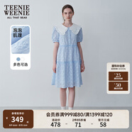 Teenie Weenie小熊夏裝公主裙連衣裙法式優(yōu)雅可愛(ài)娃娃裙女白色裙子 淺藍色 S (160)