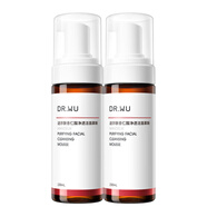 達(dá)爾膚（DR.WU）杏仁酸凈透潔面慕斯 控油清潔氨基酸無(wú)皂基泡沫綿密油痘肌學(xué)生 【分享裝】150ml*2