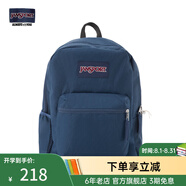 JANSPORT杰斯伯書(shū)包輕便雙肩包男女旅行包簡(jiǎn)約背包電腦包學(xué)生校園 47LW003海軍藍(lán)/藏青色-側(cè)邊袋