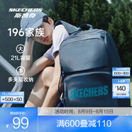 斯凱奇（Skechers）男女同款196家族雙肩包電腦包學(xué)生經(jīng)典百搭簡(jiǎn)約高中書包旅行背包 藏青色/002Z 20-30升