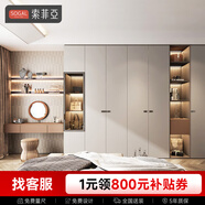 索菲亞衣柜臥室家具 整體大衣柜子 平開(kāi)門(mén)衣櫥床頭柜組合衣帽間全屋定制 5㎡套餐價(jià)