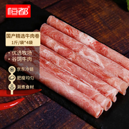 恒都 國(guó)產(chǎn)精選牛肉卷 1斤*4 冷凍 國(guó)產(chǎn)黃牛 谷飼牛肉 牛前腿肉