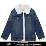 李維斯（Levi's）寬松通勤毛領(lǐng)美式翻領(lǐng)長袖牛仔外套女款中藍色 中藍色 XS