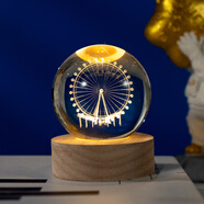 維諾亞水晶球擺件創(chuàng  )意生日禮物送女生閨蜜男朋友情侶畢業(yè)季 摩天輪 大號水晶球+暖光底座