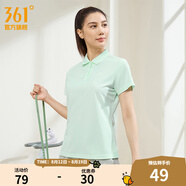 361度運動翻領(lǐng)t恤2025年春夏季新款休閑透氣短袖情侶POLO衫 【女款】微波綠 4XL
