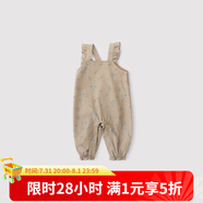 巴厘小豬女寶寶背帶褲純棉小女童長(zhǎng)褲春秋季兒童連身褲舉重褲嬰幼兒連體衣 奶咖 90