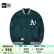 NEW ERA紐亦華MLB棒球NY夾克刺繡春秋男女情侶簡約百搭運動休閑外套 13546434-綠色 AS XL