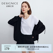 迪賽尼斯2024年春季新款通勤運(yùn)動(dòng)風(fēng)連帽衛(wèi)衣簡(jiǎn)約長(zhǎng)袖拉鏈短外套女 黑色 S