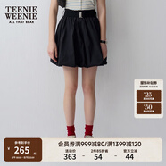 Teenie Weenie小熊女裝簡(jiǎn)約夏季高腰花苞短裙蓬蓬裙公主裙少女感 黑色 S (160)