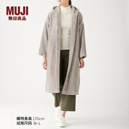 無(wú)印良品 MUJI 女式 保暖細(xì)纖維 帶風(fēng)帽大衣 W9AB252 淺米色 女式 XS-S