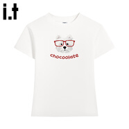 :CHOCOOLATE it潮牌寬松短袖T恤女夏季2025新款設(shè)計(jì)感圓領(lǐng)打底衫 白色  L