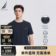 諾帝卡（NAUTICA）【商場同款】男裝夏季款多色休閑純棉短袖圓領T恤男TO3101 藏青4NV（231） S