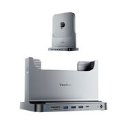 宜速配鹿為適用macmini主機支架底座macmini迷你立式支架拓展塢筆記本 MAC mini多功能8和1立式支架深灰色