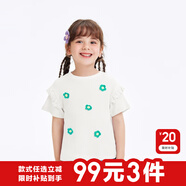 巴拉巴拉嬰兒t恤寶寶打底衫女童上衣男短袖夏季全棉可愛 本白10101-208224117010 90