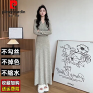 皮爾卡丹（pierre cardin）針織連衣裙子女裝秋冬季長(zhǎng)款毛衣新款包臀打底長(zhǎng)裙內(nèi)搭 【燕麥色】 55/60kg/L