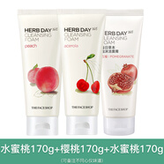 菲詩小鋪（THE FACE SHOP）詩菲蘆薈檸檬潔面乳清潔洗面奶女士專用 169.9ml_水蜜桃+櫻桃+石榴3支裝