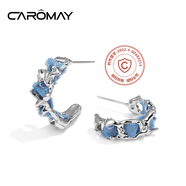 CAROMAY牛仔耳釘小眾高級感耳飾女氣質(zhì)耳環(huán)輕奢耳墜生日禮物情人節送女友 牛仔風(fēng)耳釘包郵