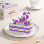 脘錸兒童益智拼裝積木玩具男女孩生日禮物小顆粒蛋糕模型擺件立體拼圖 M3209梔子藍莓