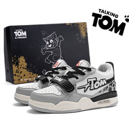 會(huì )說(shuō)話(huà)的湯姆貓鞋子男女同款籃球鞋日常通勤運動(dòng)鞋休閑輕便低幫百搭跑步小白鞋 灰黑 36