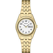 精工（SEIKO）女士表防水腕表Essentials日歷日韓表商務(wù)日常 White - SUR440