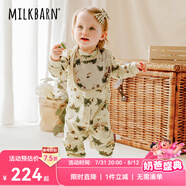 Milkbarn春秋嬰兒長(zhǎng)袖連體衣服男寶春秋純棉童裝女寶哈衣爬服 鹿語(yǔ)森林 90cm (18-24月-參考身高80-90cm)