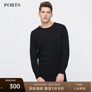 PORTS寶姿毛衣男休閑上衣針織衫男修身棉質(zhì)套頭長袖男針織衫 999-BLACK  S