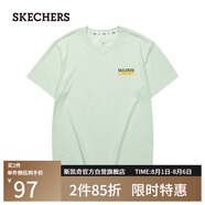 斯凱奇（Skechers）男女同款舒適T恤L224U060 棉花糖白/0074 M