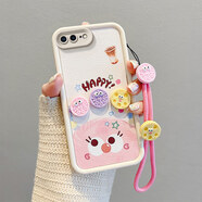 佩諾蘋(píng)果6/7/8Plus手機殼iPhone 6s/6保護套SE2全包防摔男女款潮卡通可愛(ài)個(gè)性軟外殼毛絨公仔 【本博皮紋公仔】粉魔球+掛繩 蘋(píng)果6/6s 版本