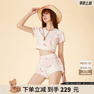 LALABOBO迷彩辣妹風(fēng)短袖t恤女設(shè)計感露腰性感時尚上衣潮商場款LBDB-WSDT38 粉色 L
