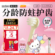惠百施0.5-2歲軟毛牙刷HelloKitty聯(lián)名定制兒童磨圓柔絲刷毛分齡護齒1支