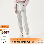 美特斯邦威休閑褲女秋季新款潮流寬松bf風運動褲子收腳口束腳褲子 中花灰 L 165 72A