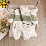 G.DUCKKIDS嬰幼兒衣服春秋雙層連體套裝洋氣中小童男女寶寶春裝外套 綠色【不帶包包】 100cm 100 建議26-32斤